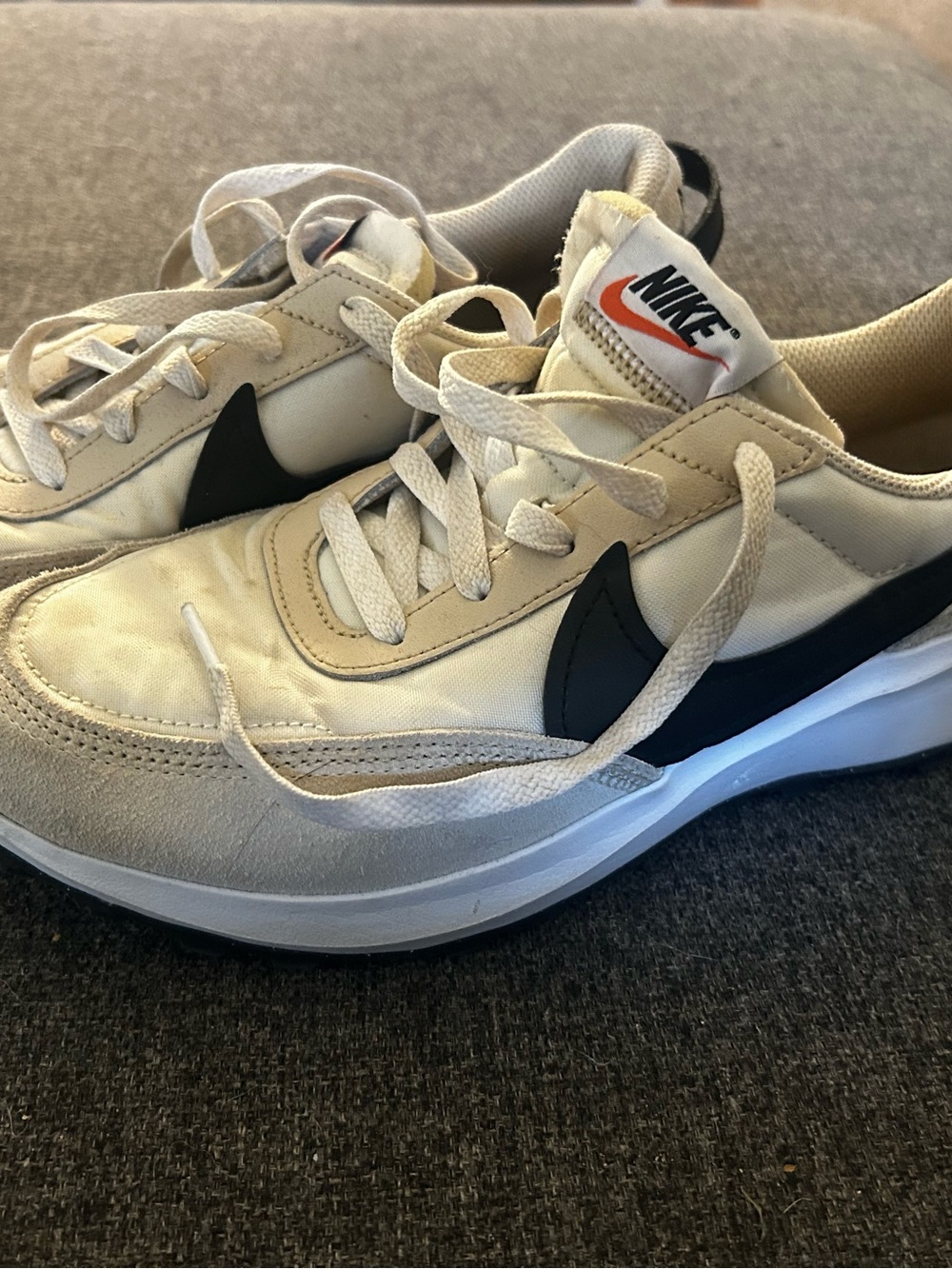 Nike Women’s Cream and Black Low-Top Athletic Sneakers